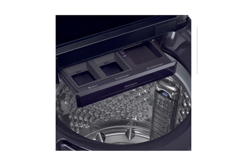 Lavadora de 23kg con AI DD™, Ciclo PetCare, ThinQ™, Lavado a Vapor y Tina de Acero Inoxidable, Platinum Black